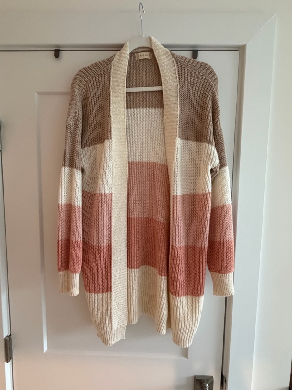 Altar’d State Cozy Striped Open-Front Cardigan